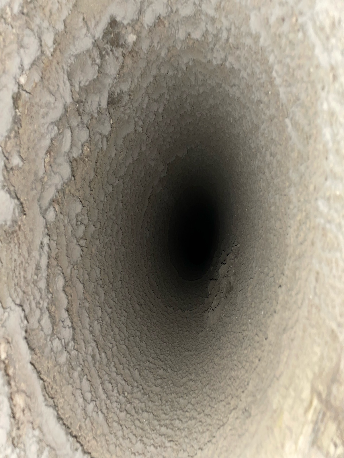 Before: Dirty air duct with dust buildup