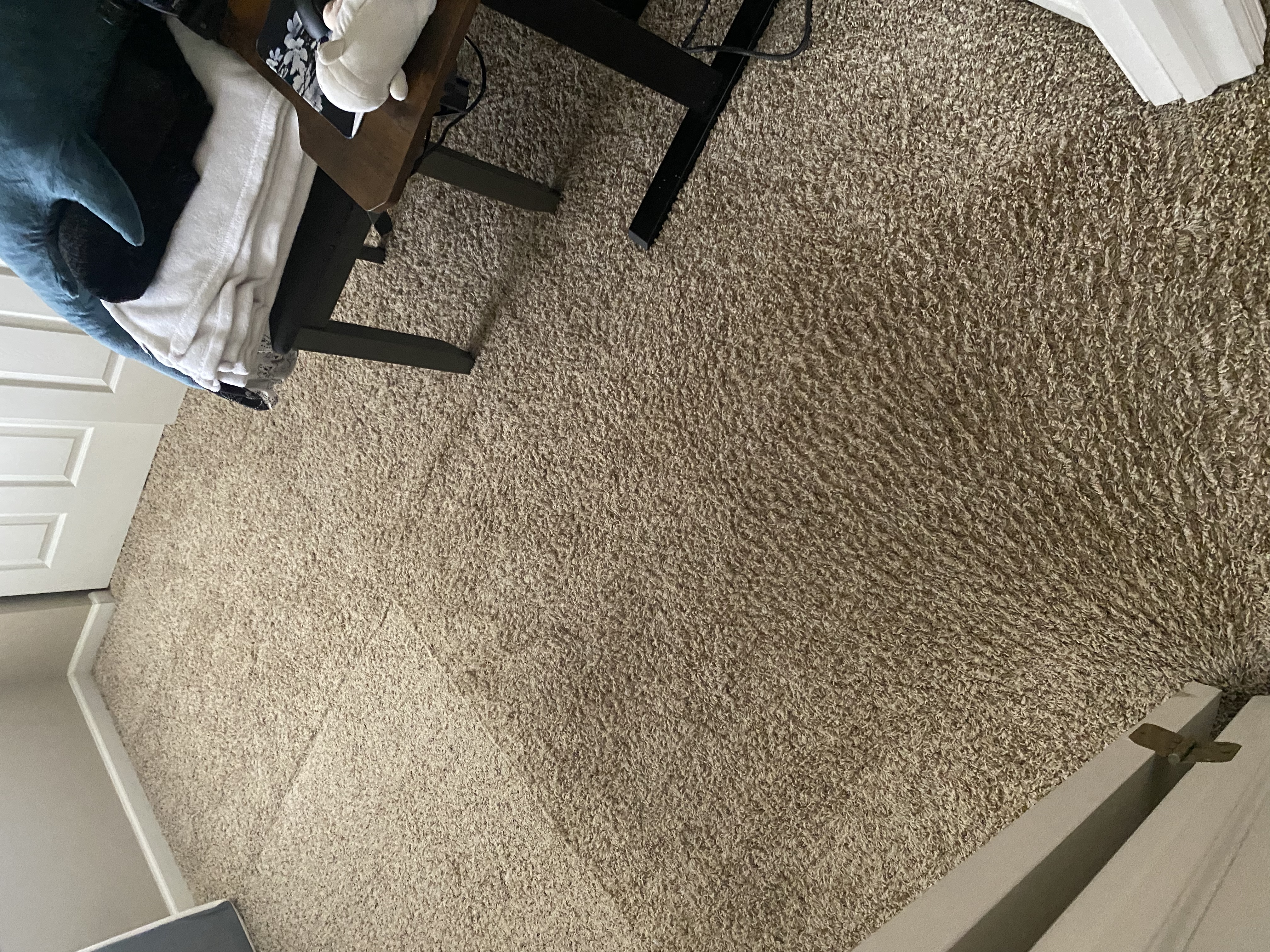 Bedroom carpet cleaning before and after results