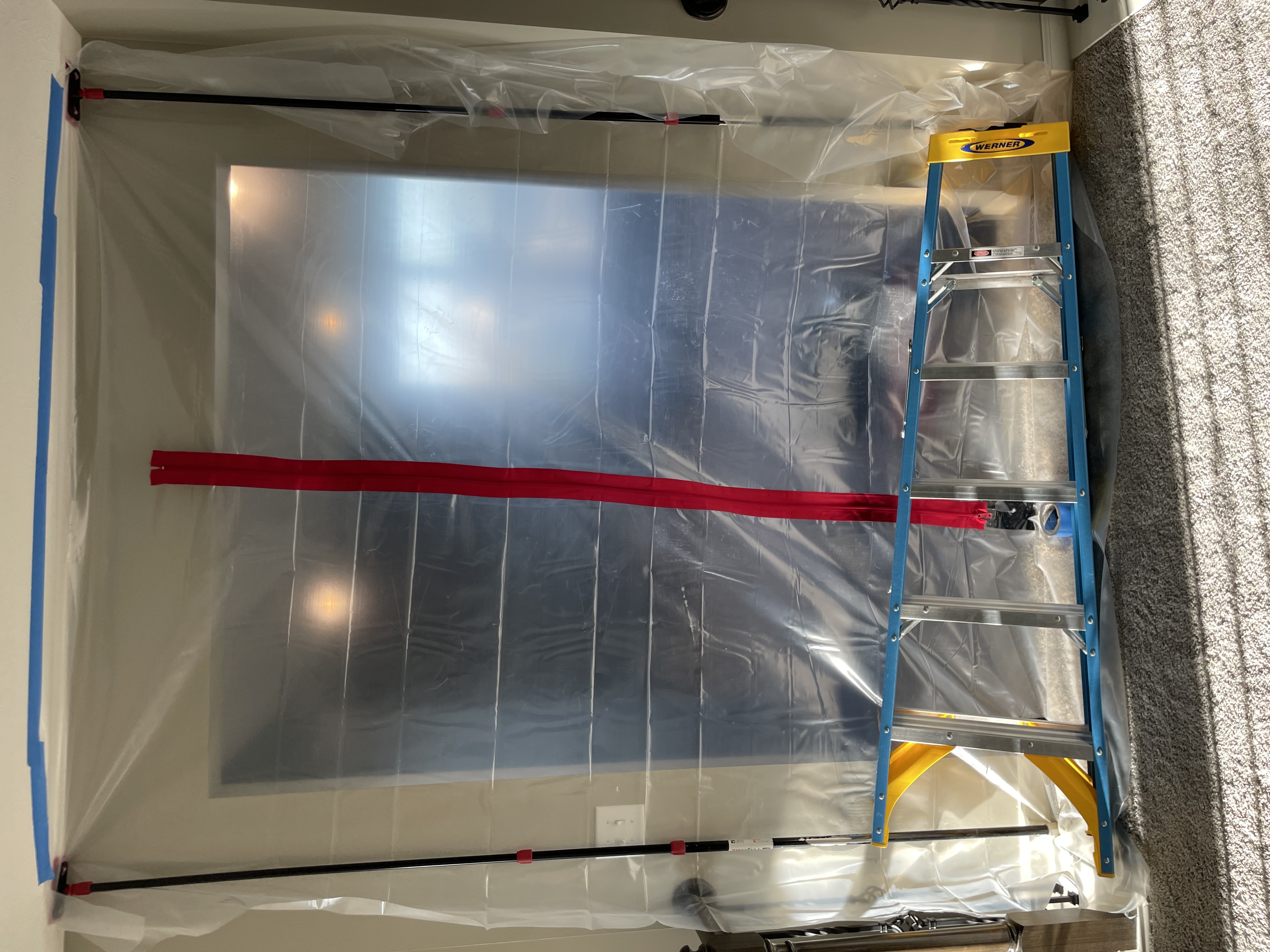 Mold remediation containment barrier with zipper entry